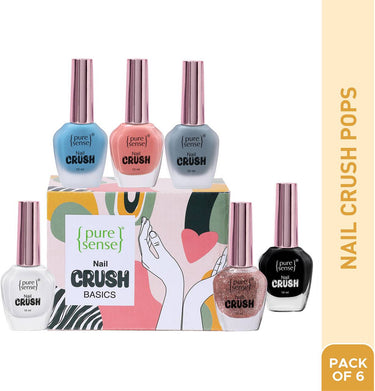 PureSense Nail Crush Basics | Nail Enamel | Nail Polish | Nail Paint pack of 6